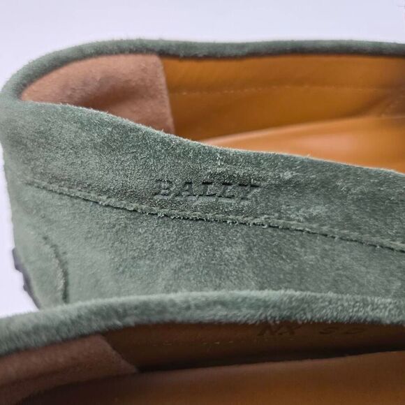 BALLY PIETRO ITALY OLIVE STRIPE STRAP SUEDE DRIVER LOAFER MENS SIZE 7 US - Picture 9 of 10